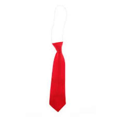 School Red Plain Ties Elastic